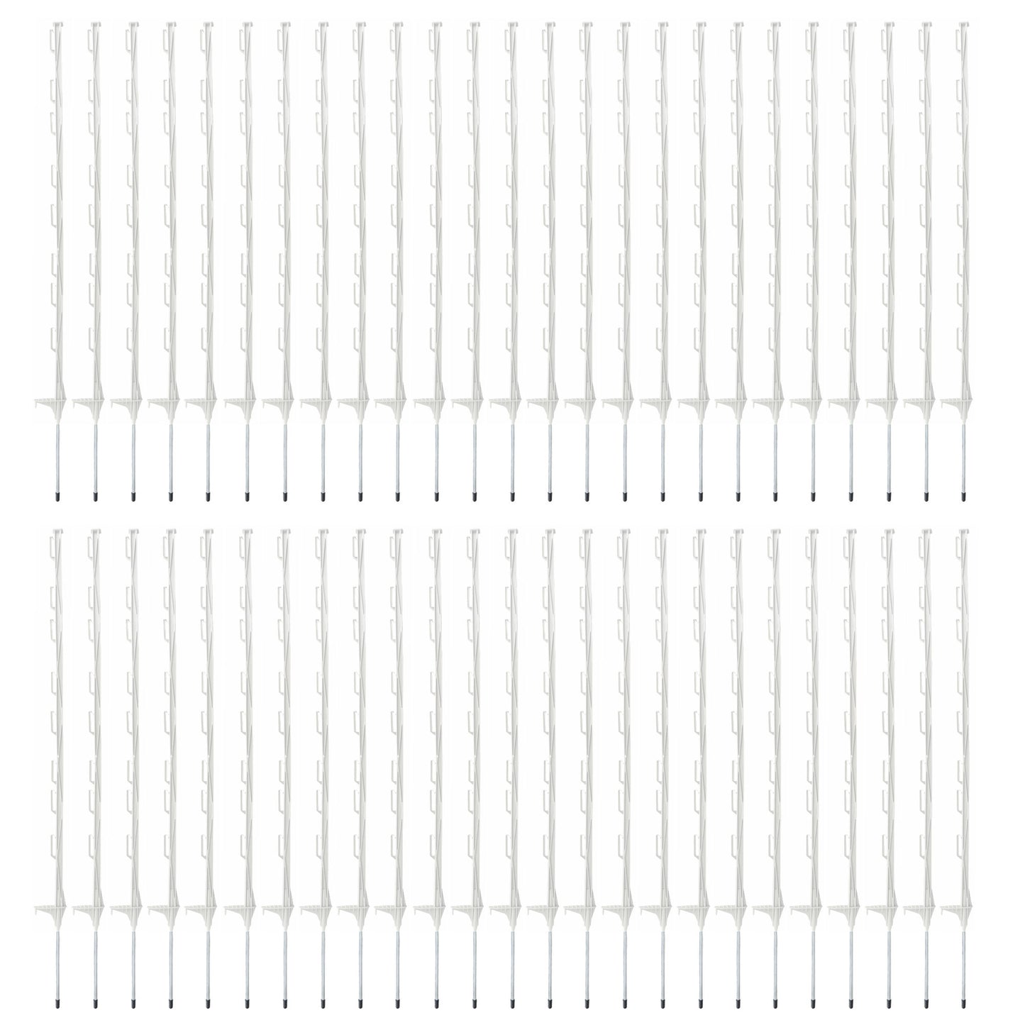 White Plastic Electric Fence Posts - 50 Pack