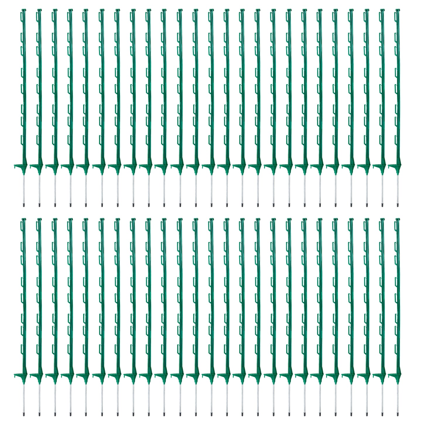 Green Plastic Electric Fence Posts - 50 Pack