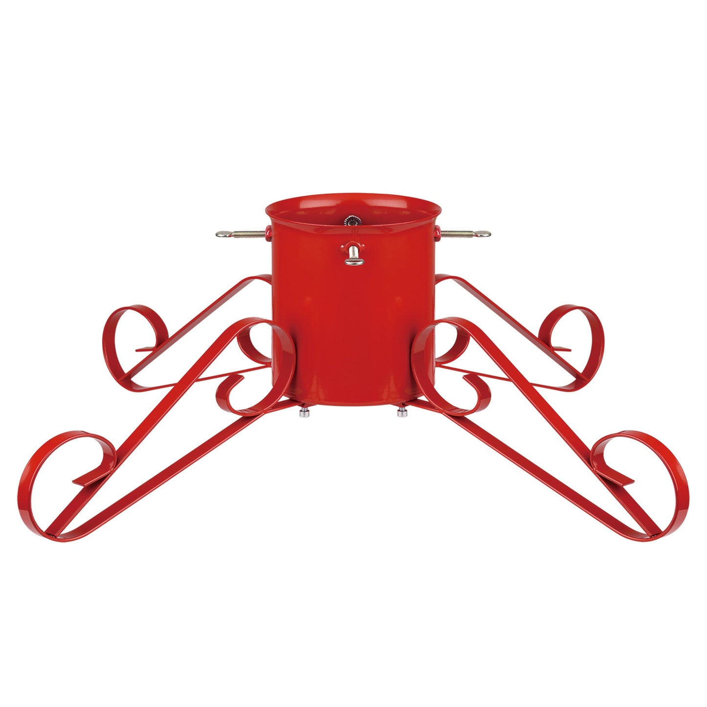 Large Traditional Scroll Leg Metal Tree Stand - Red