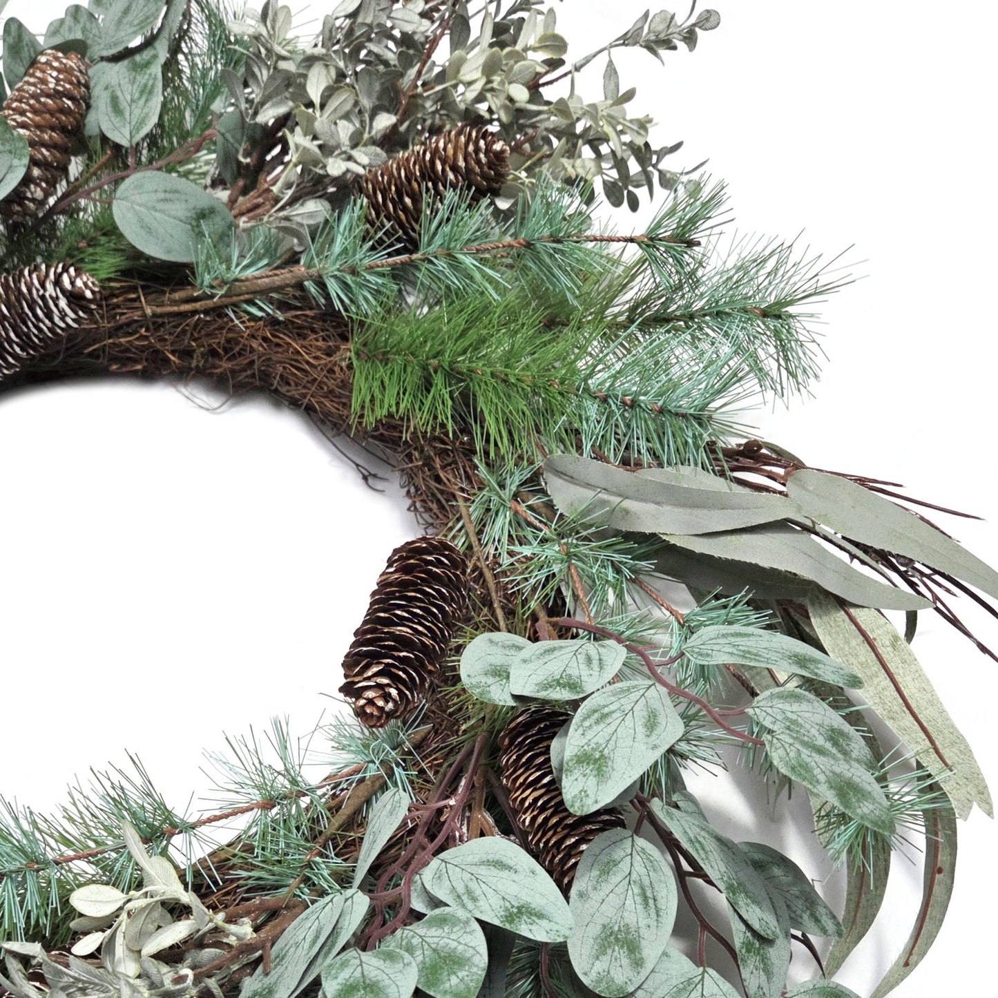 70cm Christmas Wreath - Fir Cones and Green Foliage