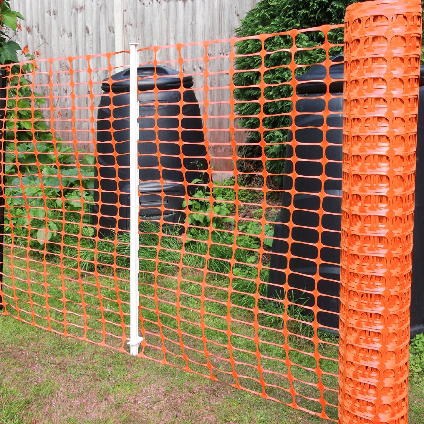 White Plastic Fence Pins & Orange Barrier Fence