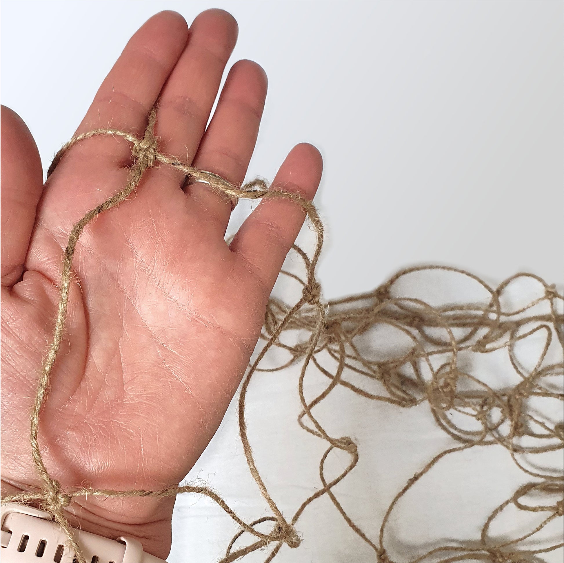 Natural Jute Pea & Bean Netting 100mm  - 1.8m x 1.8m