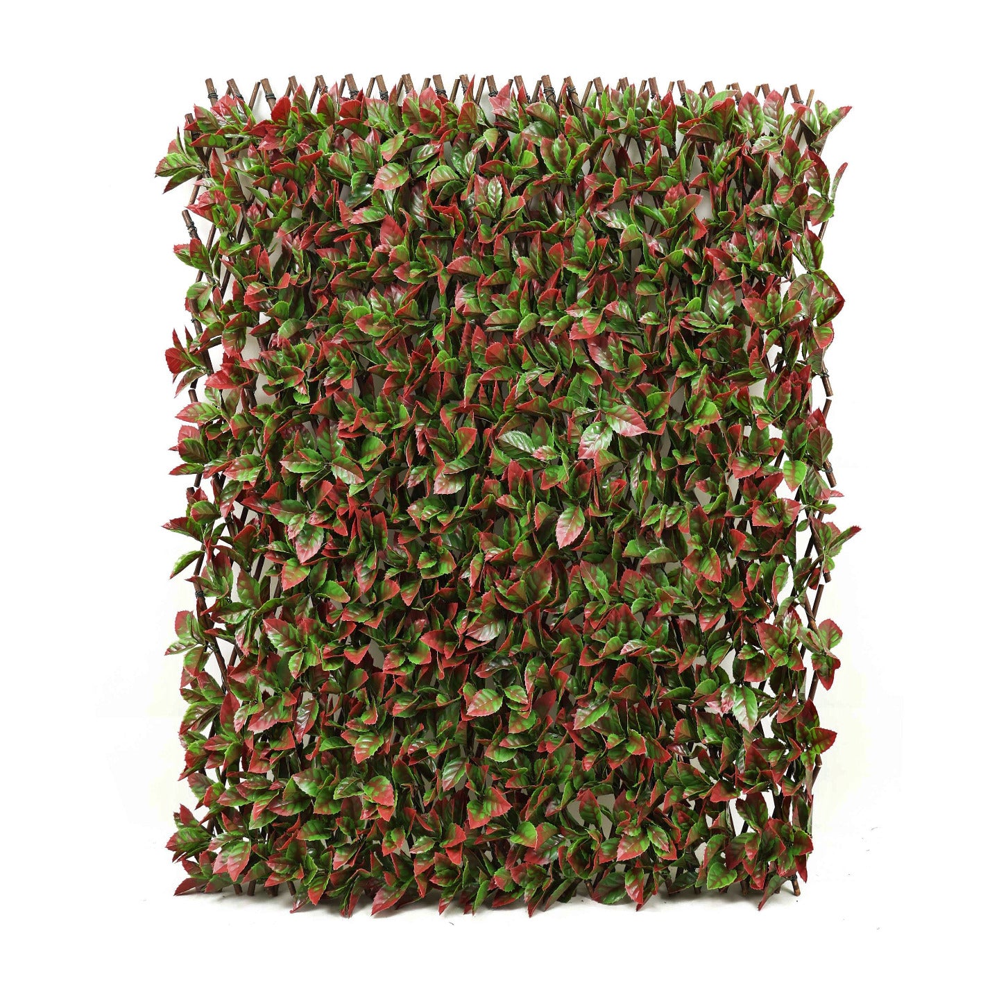 Artificial Photinia Red Robin Expanding Willow Trellis Fence