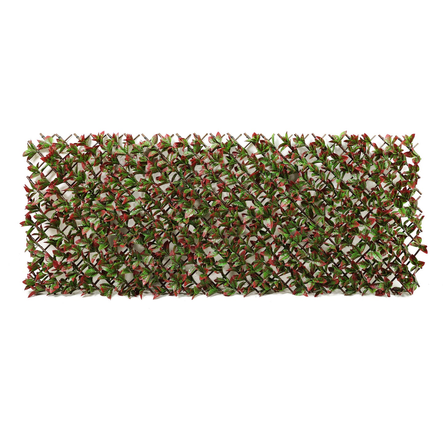 Artificial Photinia Red Robin Expanding Willow Trellis Fence