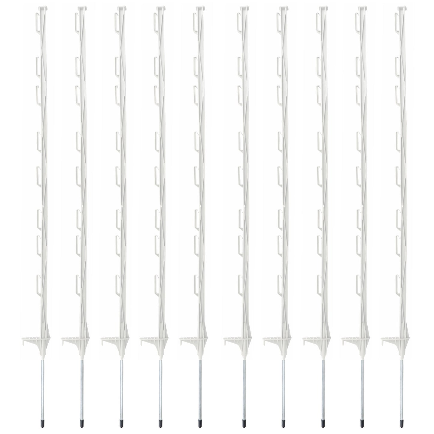 White Plastic Electric Fence Posts - 10 Pack