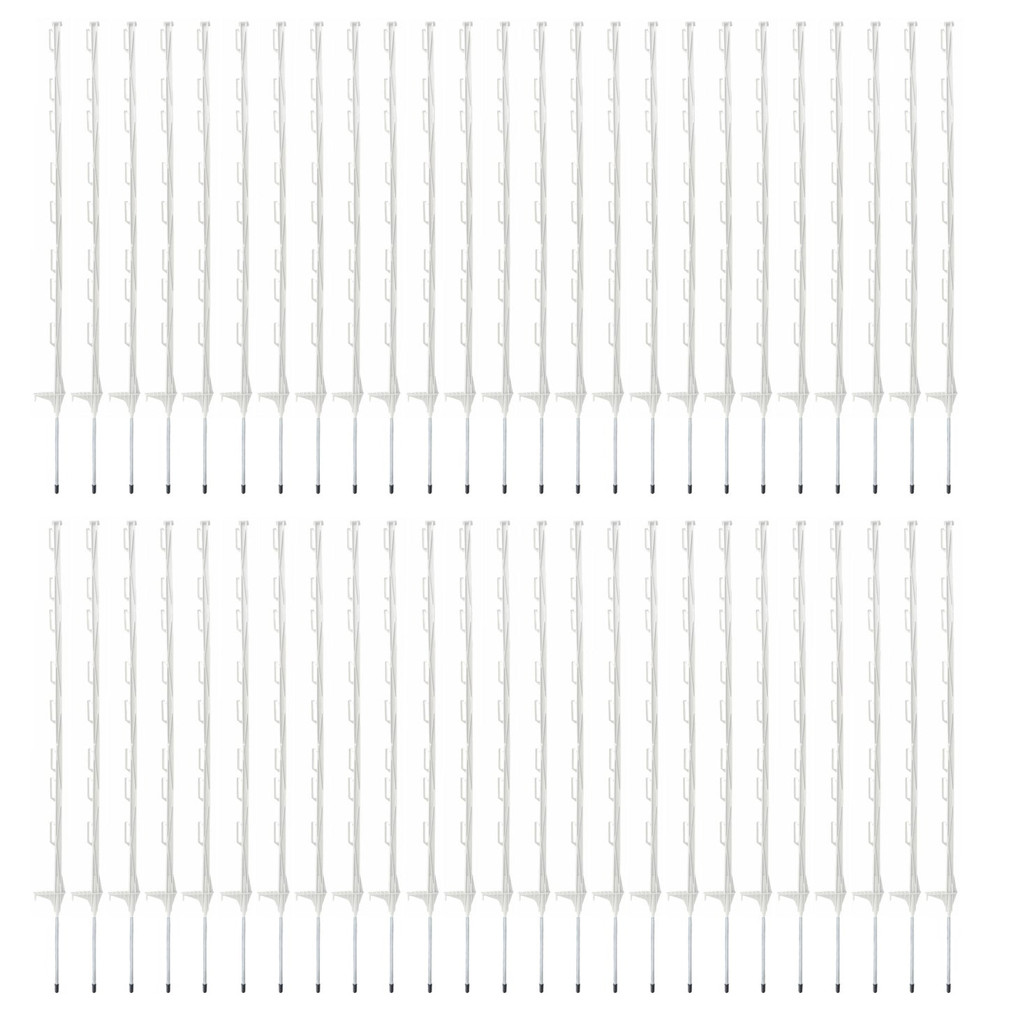 White Plastic Electric Fence Posts - 50 Pack