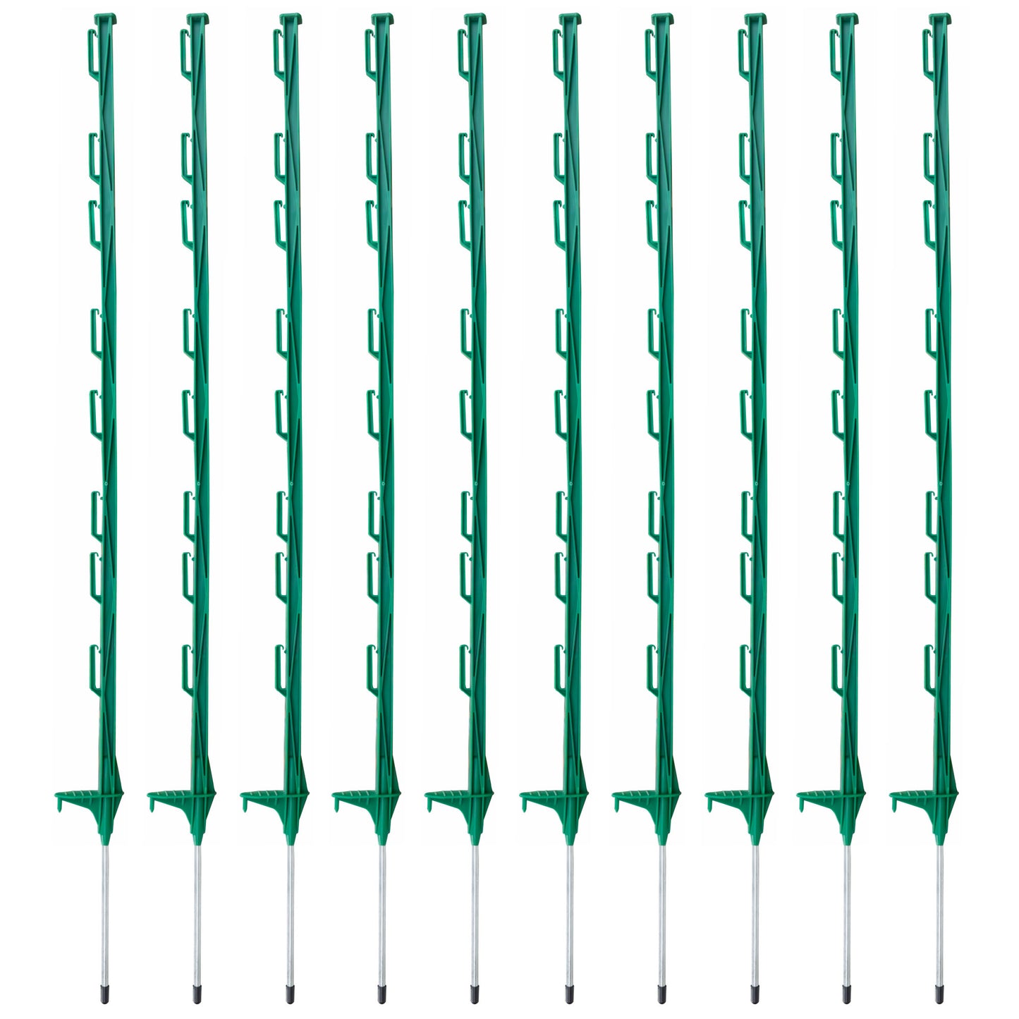 Green Plastic Electric Fence Posts - 10 Pack