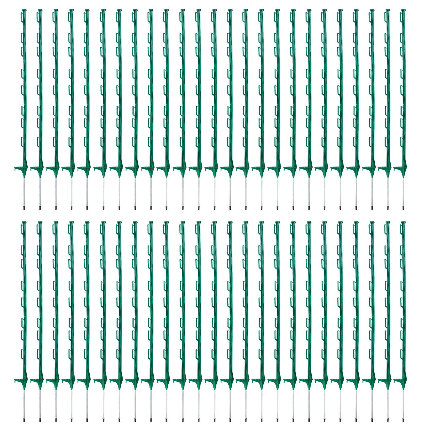 Green Plastic Electric Fence Posts - 50 Pack