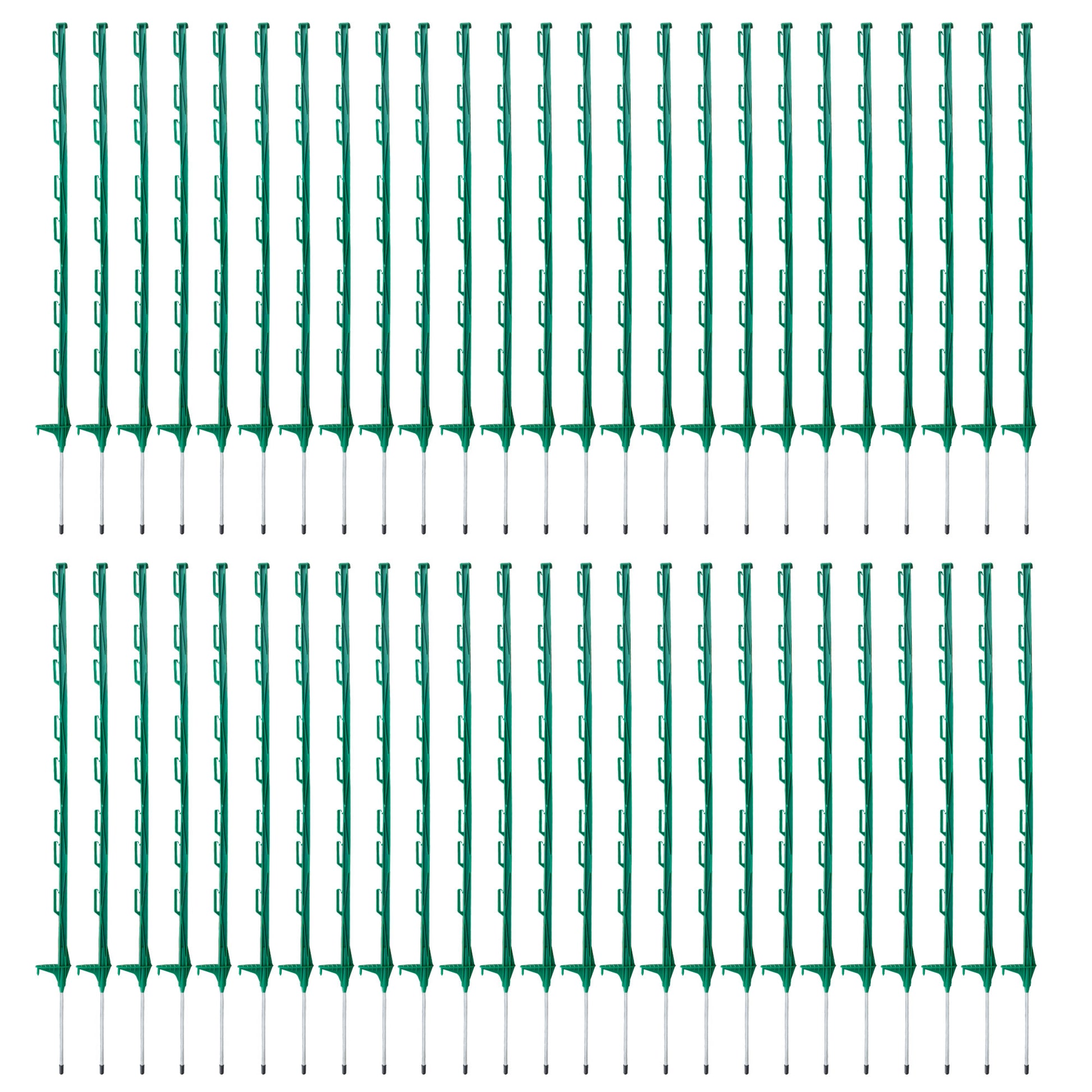 Green Plastic Electric Fence Posts - 50 Pack