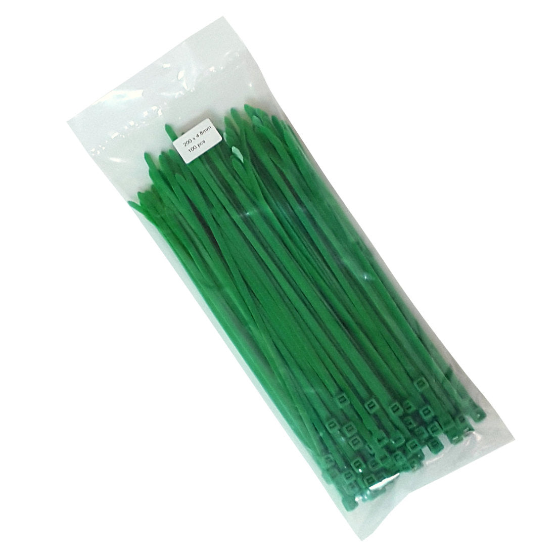 Green Cable Ties 200mm x 4.8mm - Pack of 100