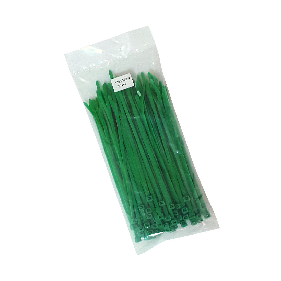 Green Cable Ties 140mm x 3.6mm - Pack of 100