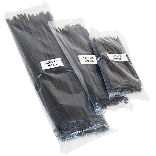 Black Cable Ties - Packs of 100