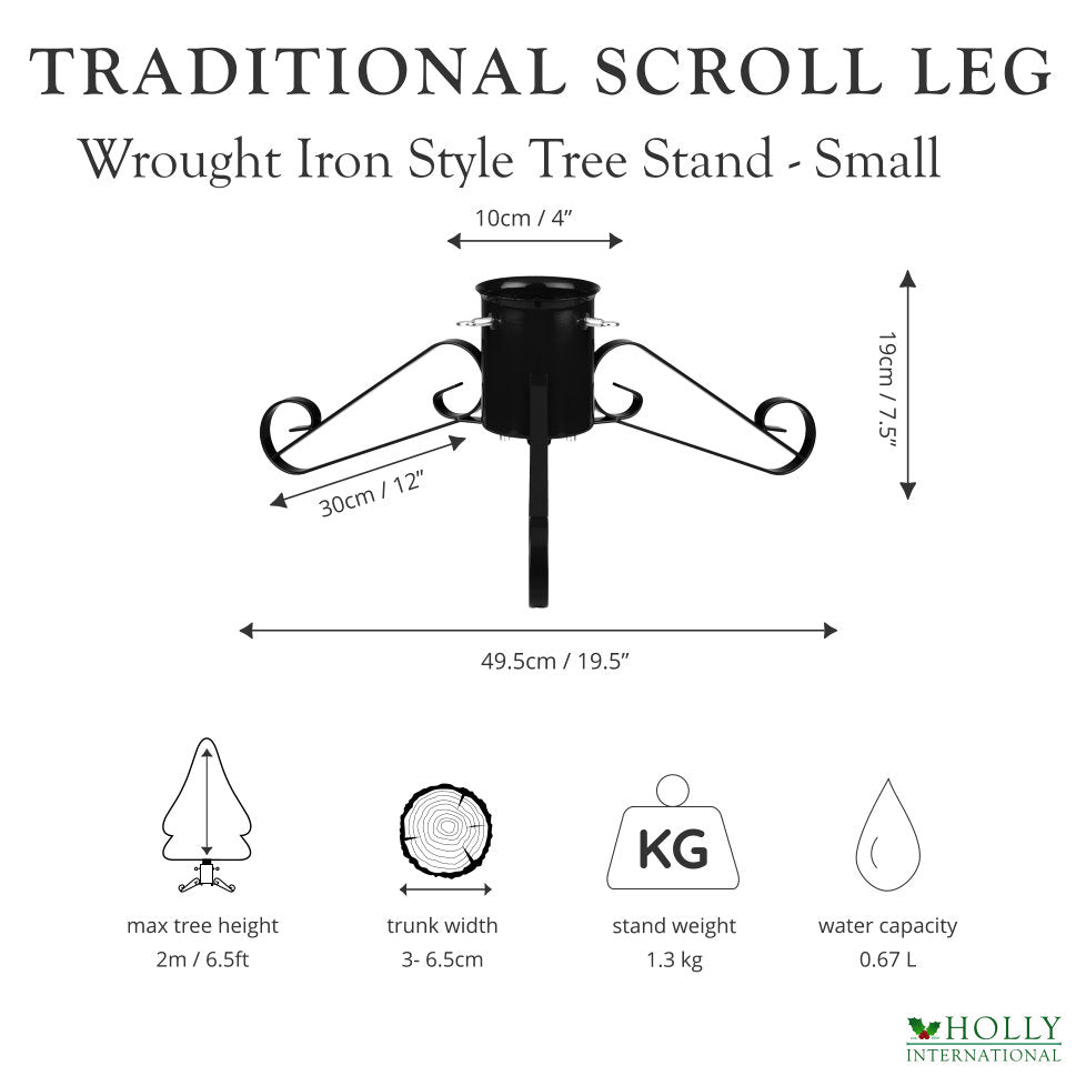 Small Traditional Scroll Leg Metal Tree Stand