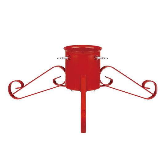 Medium Traditional Scroll Leg Metal Tree Stand - Red