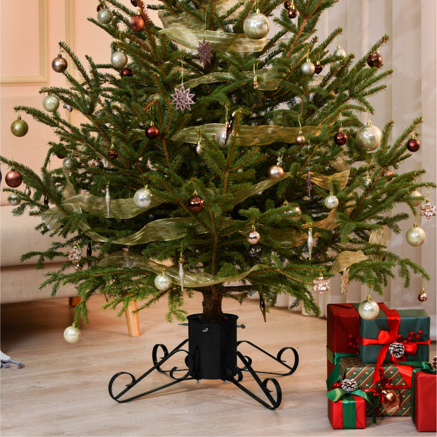 Large Traditional Scroll Leg Metal Tree Stand - Black