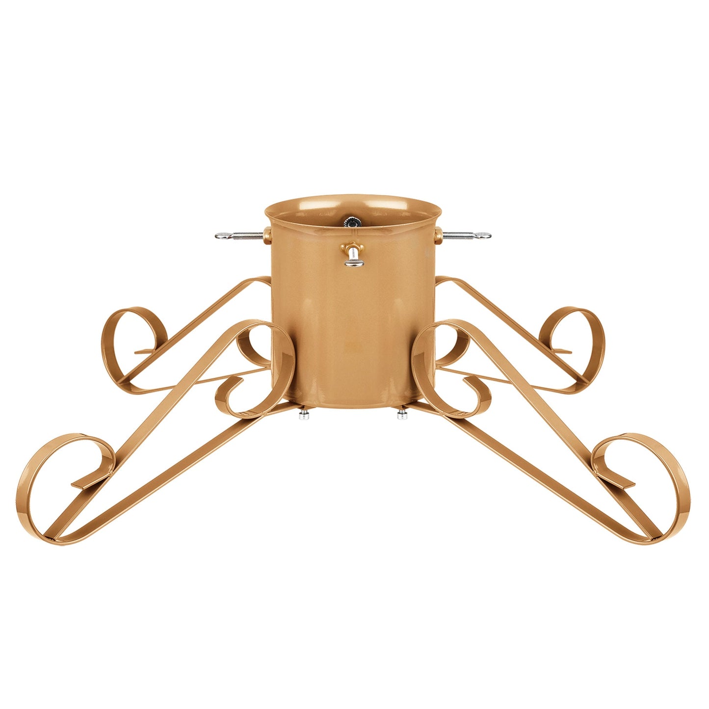 Large Traditional Scroll Leg Metal Tree Stand - Gold