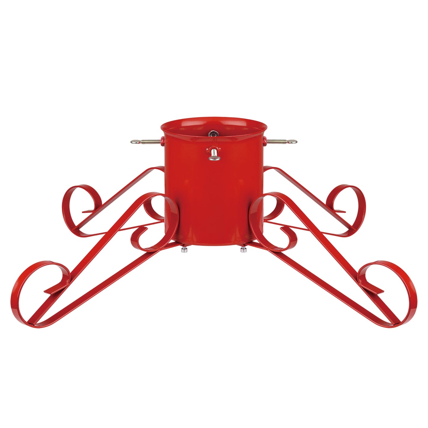 Large Traditional Scroll Leg Metal Tree Stand - Red