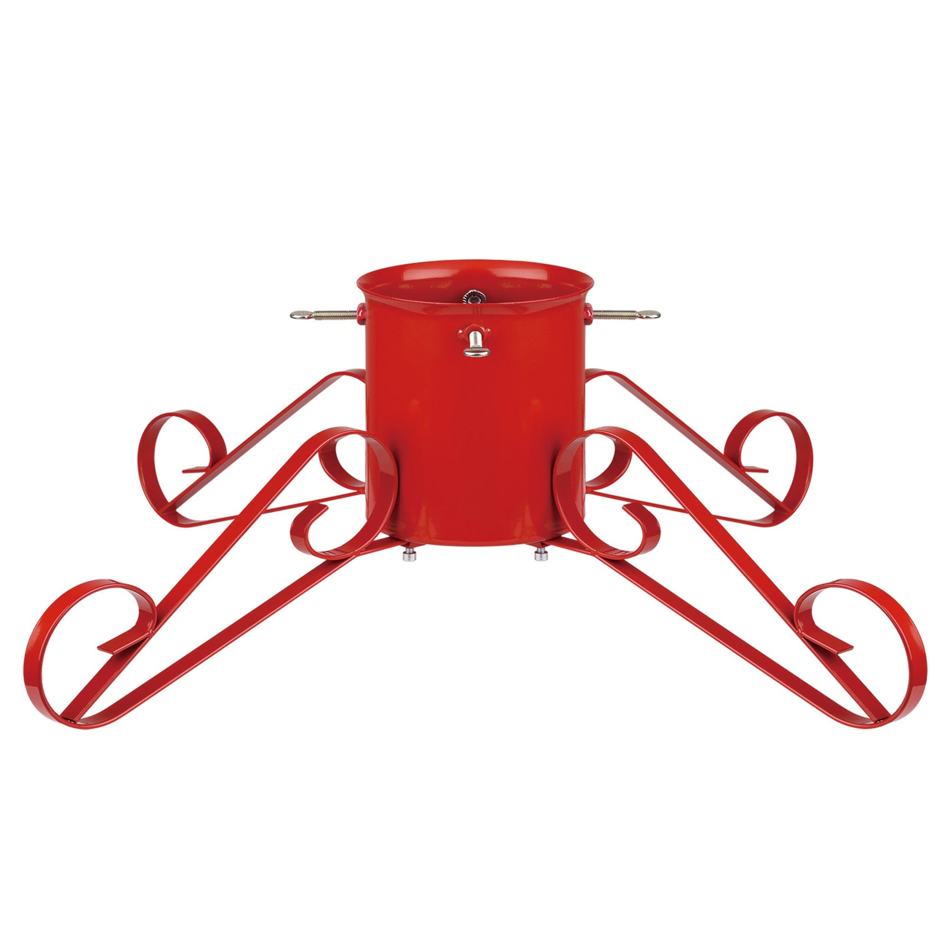 Large Traditional Scroll Leg Metal Tree Stand - Red