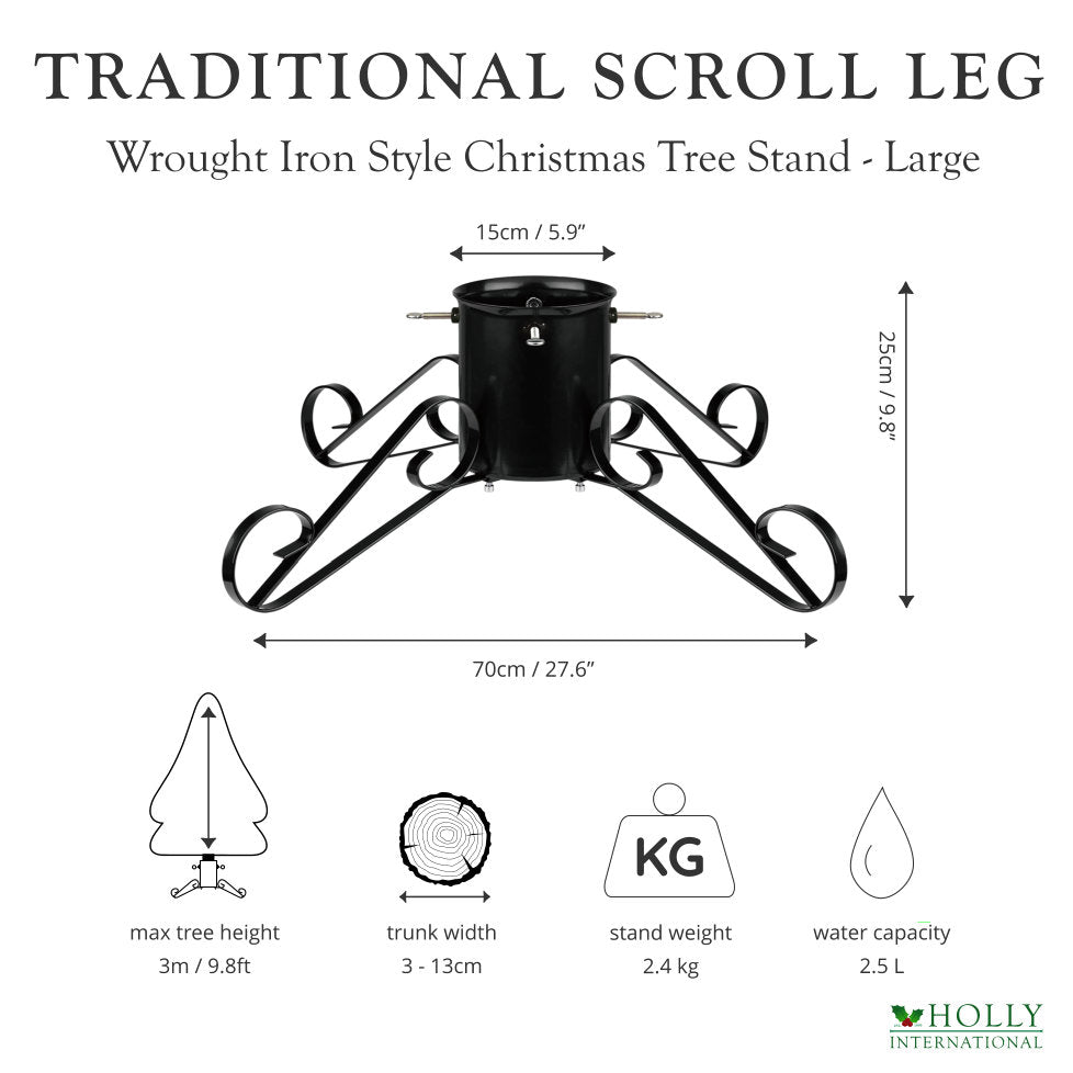 Large Traditional Scroll Leg Christmas Tree Stand