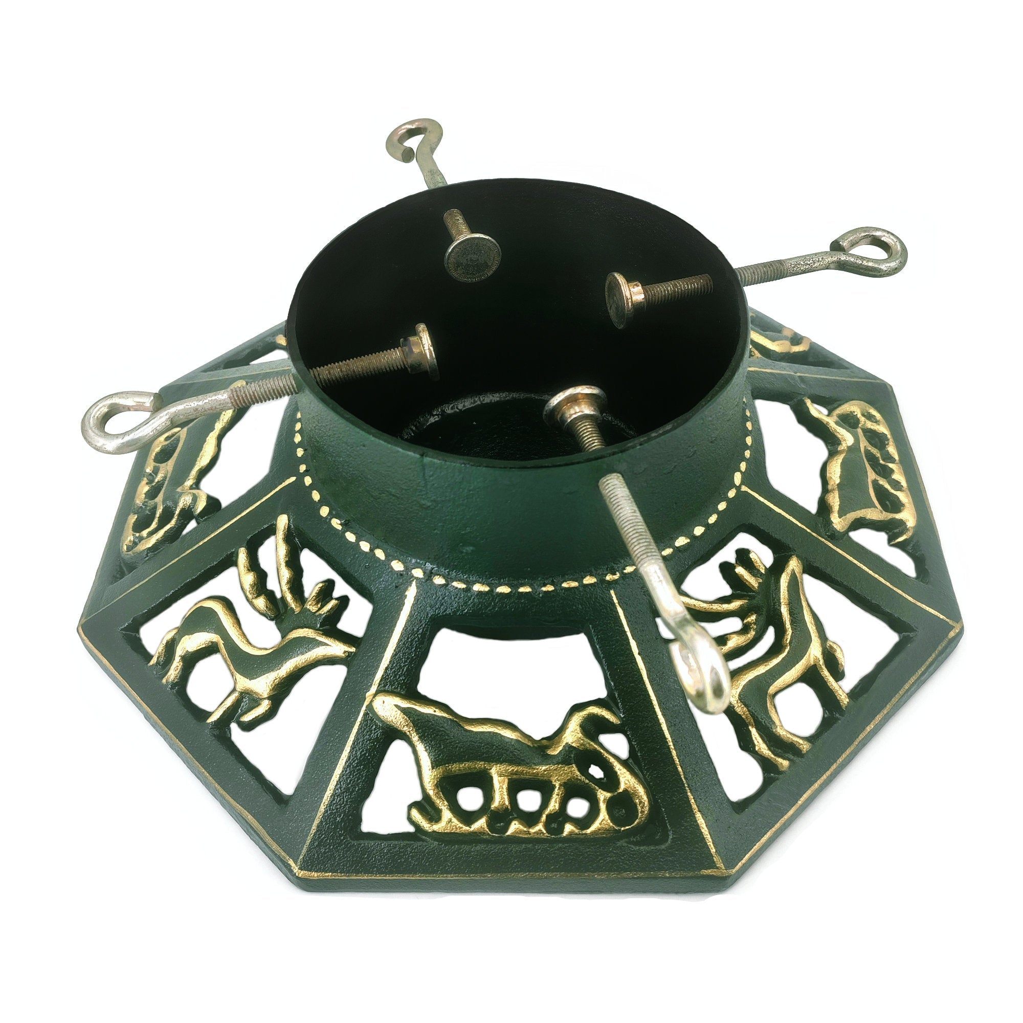 Octagonal Tree Riser Cast Iron Octagonal Deer 14