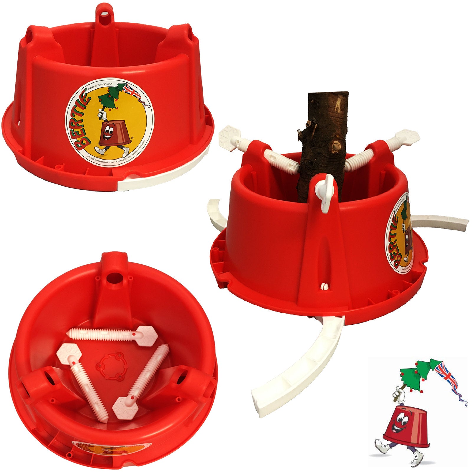Bertie Christmas Tree Stand - Red/White