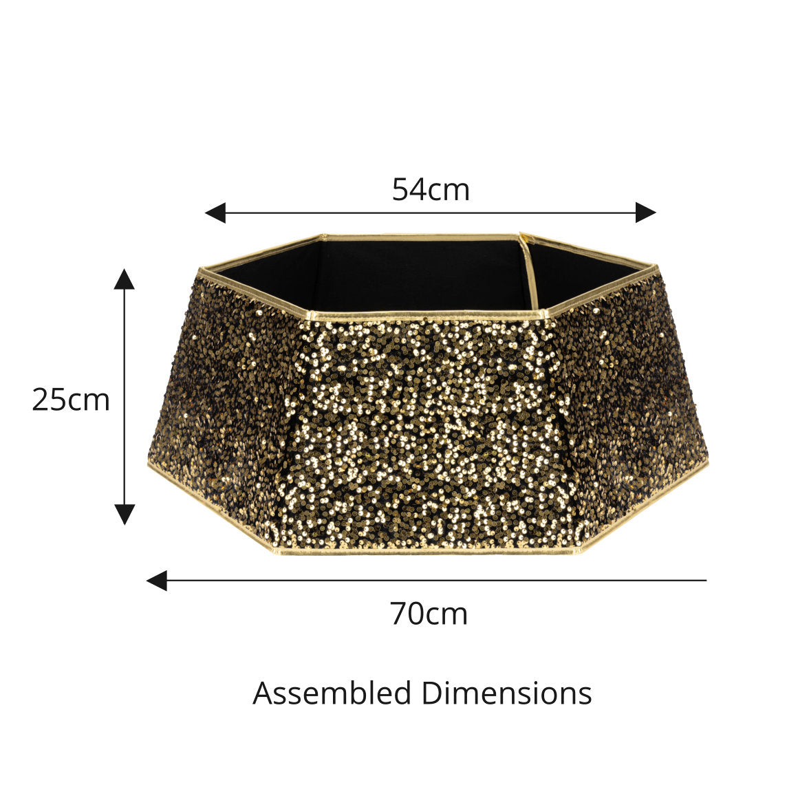 Gold Sequin Christmas Tree Skirt Collar