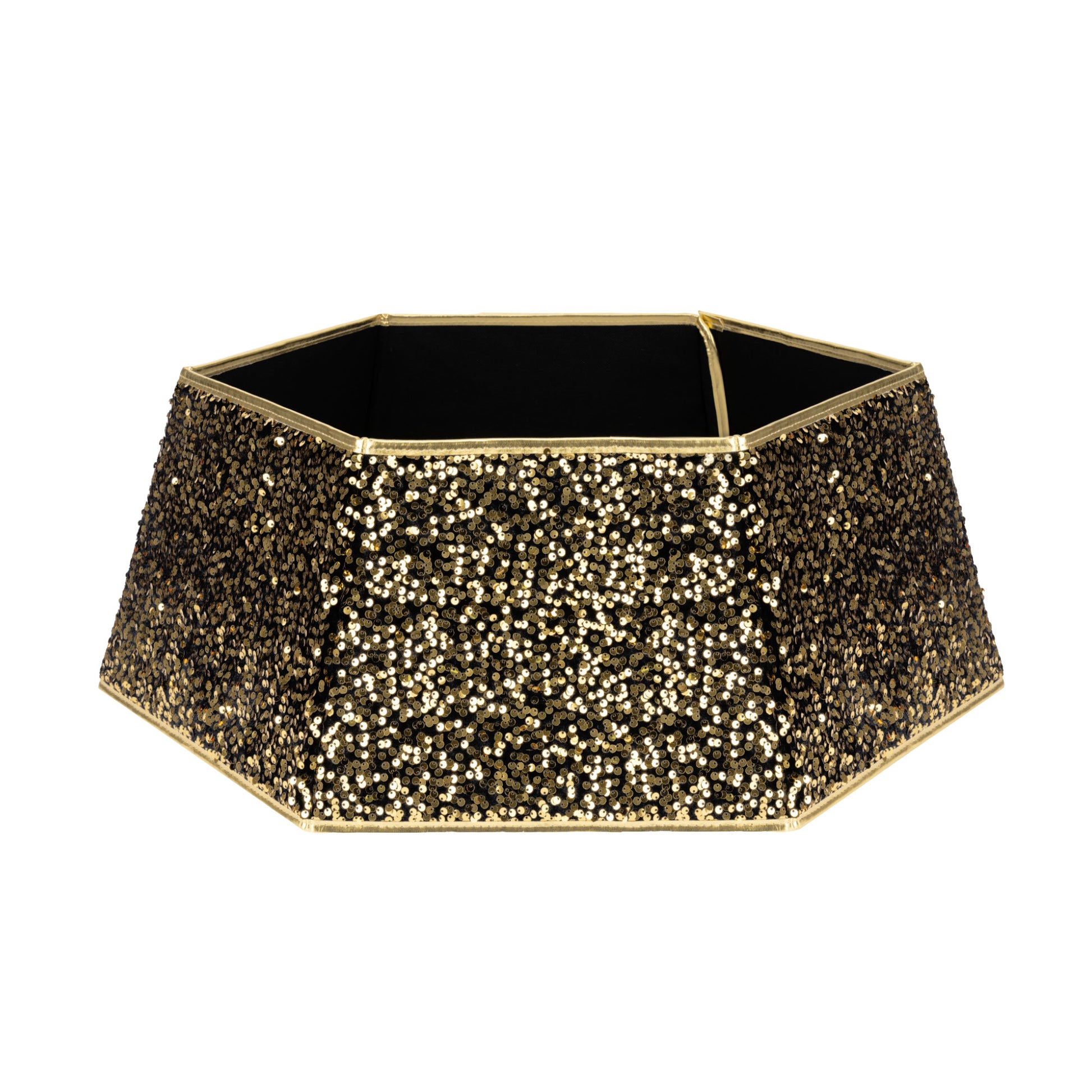 Gold Sequin Christmas Tree Skirt Collar