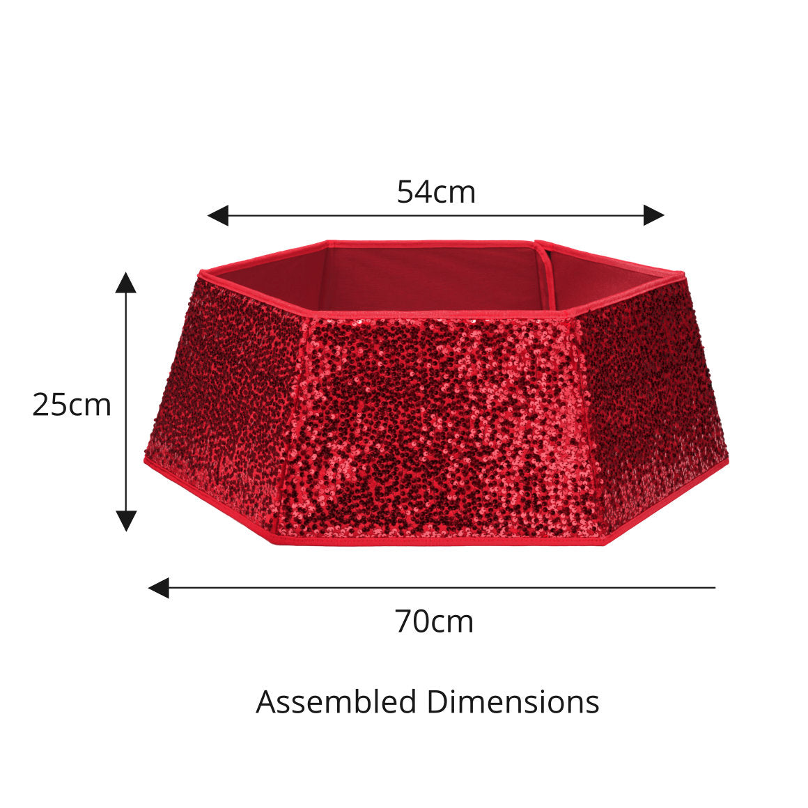 Red Sequin Christmas Tree Skirt Collar