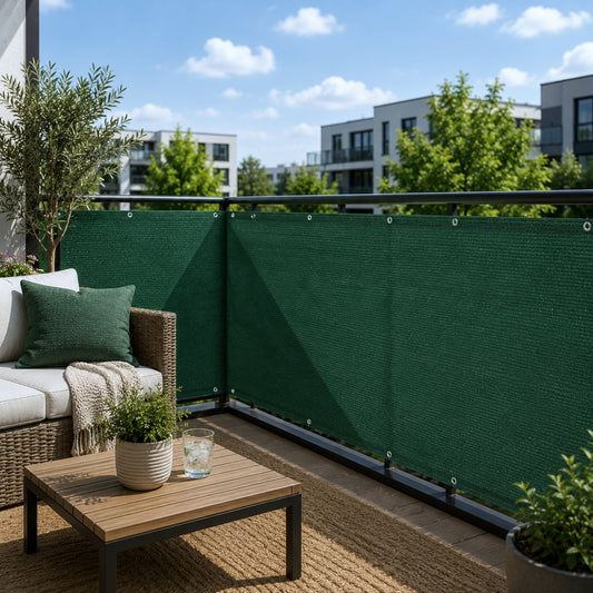 Green Privacy & Balcony Screening Net - Heavy Duty 180gsm with Eyelets