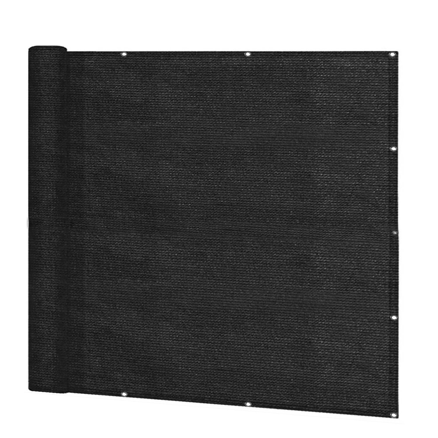 Black 1.83m Privacy & Balcony Screening Net - Heavy Duty 180gsm with Eyelets