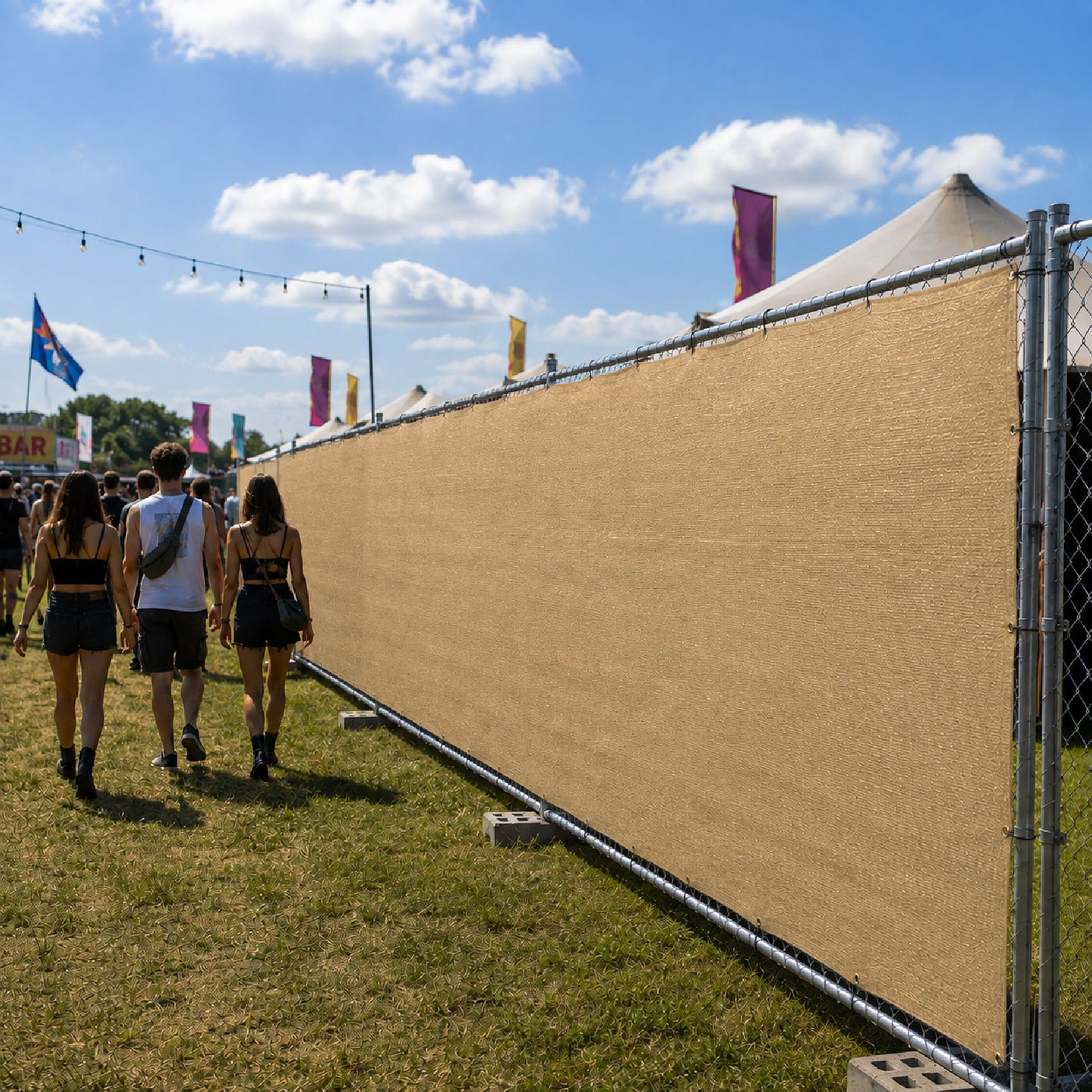 Sand Privacy & Event Screening Net - Heavy Duty 180gsm with Eyelets