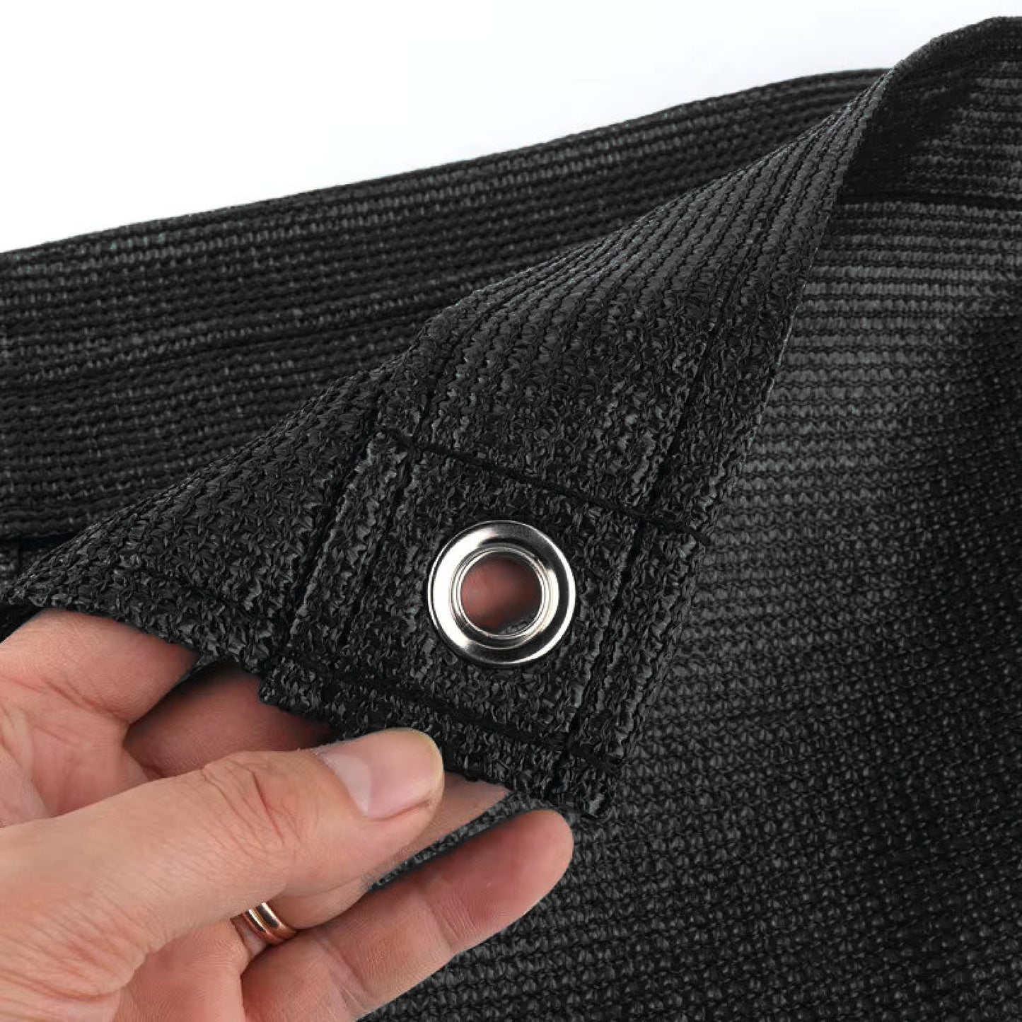 Black Privacy & Balcony Screening Net - Heavy Duty 180gsm with Eyelets