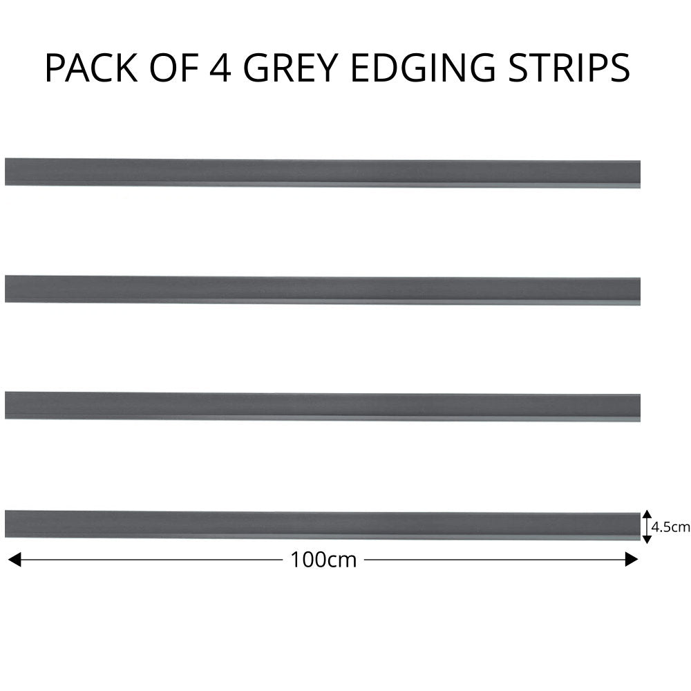 Edging / Stabilising Strips for PVC Screening - Grey 4 Pack