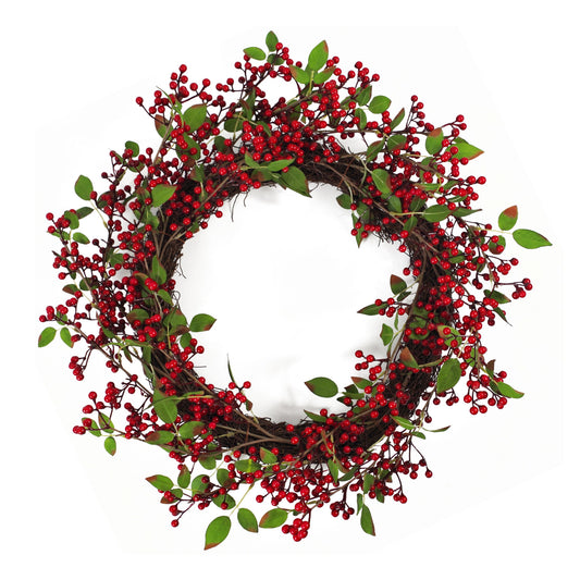 60cm Christmas Winter Wreath - Red Berry Floristry Wreath
