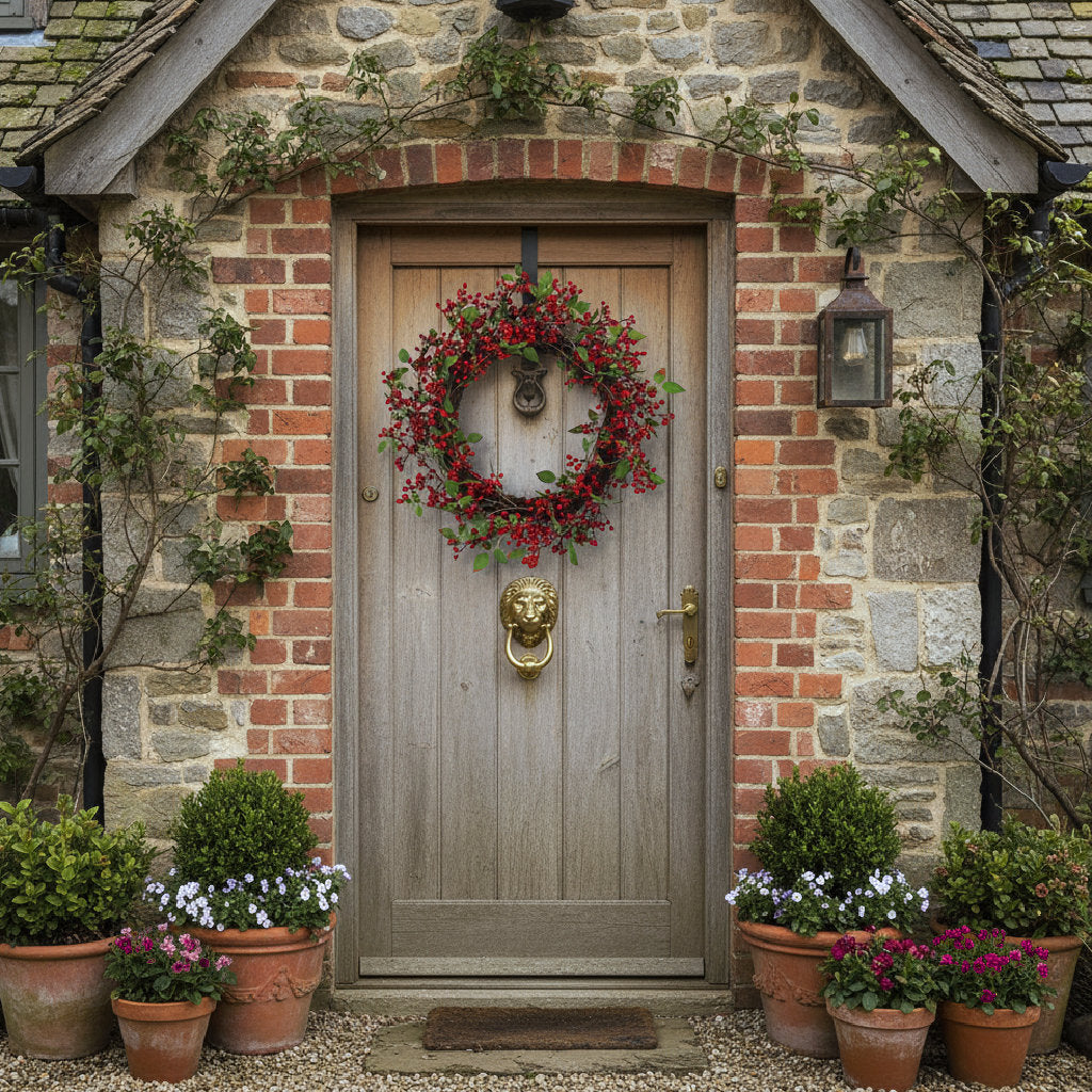 60cm Christmas Winter Wreath - Red Berry Floristry Wreath