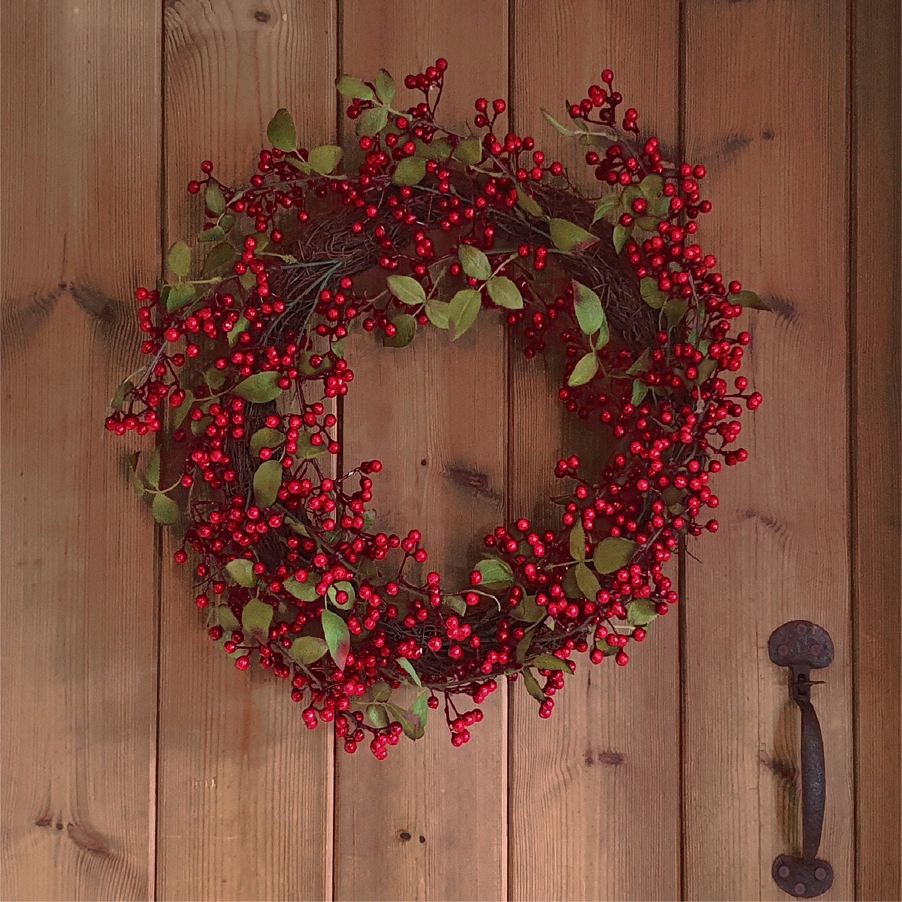 60cm Christmas Winter Wreath - Red Berry Floristry Wreath