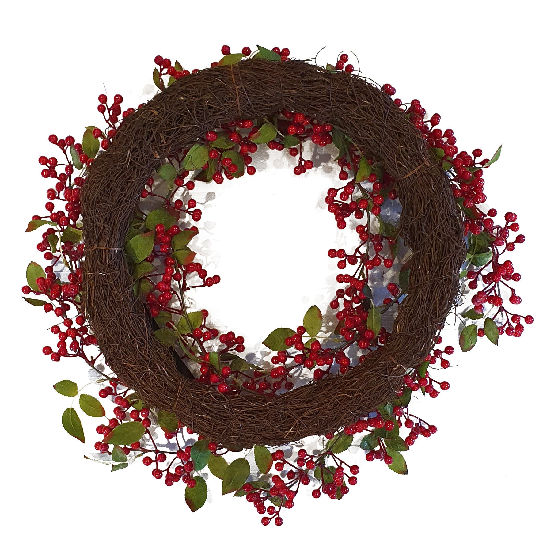 60cm Christmas Winter Wreath - Red Berry Floristry Wreath