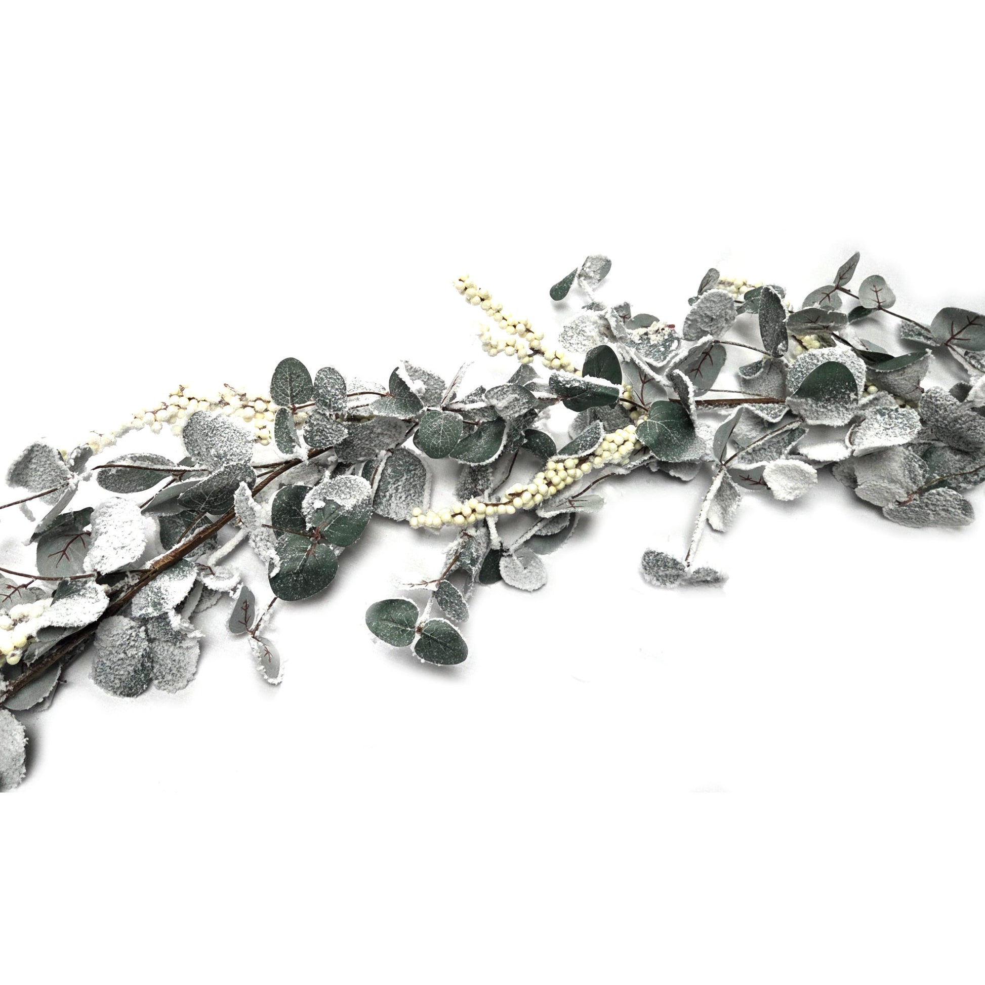 Snow Flocked Eucalyptus & White Berries 183cm Garland