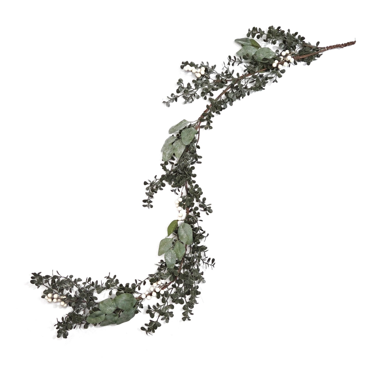 Frosted Boxwood & White Berries 150cm Garland