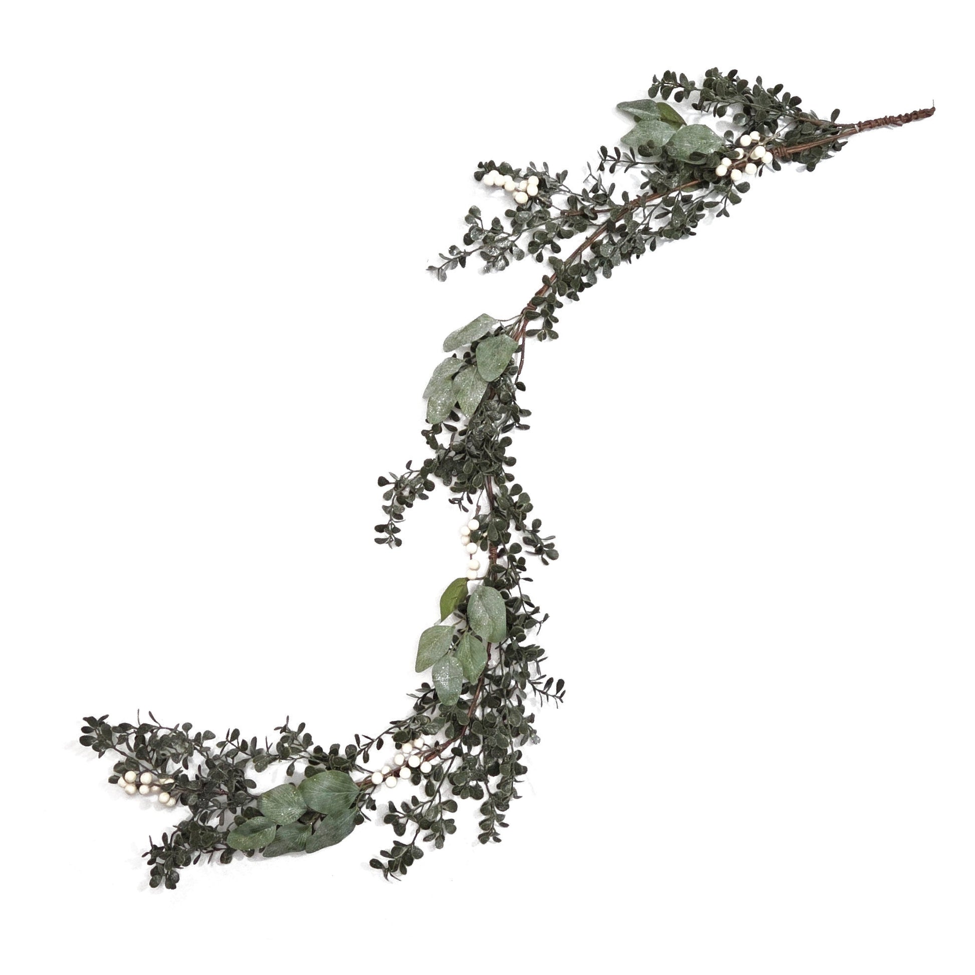 Frosted Boxwood & White Berries 150cm Garland