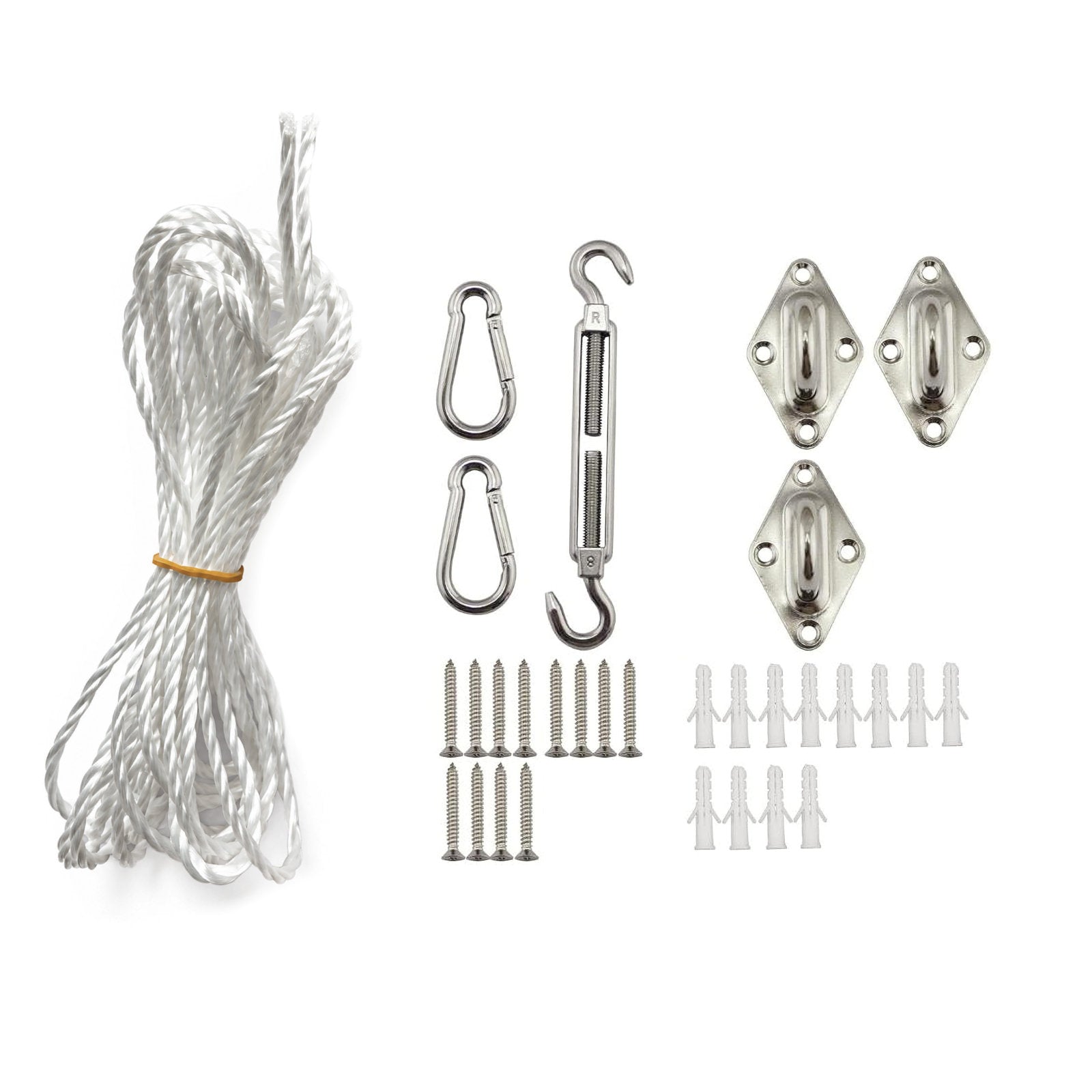 3m Triangle Shade Sail – Grey | Fixing Kit Included