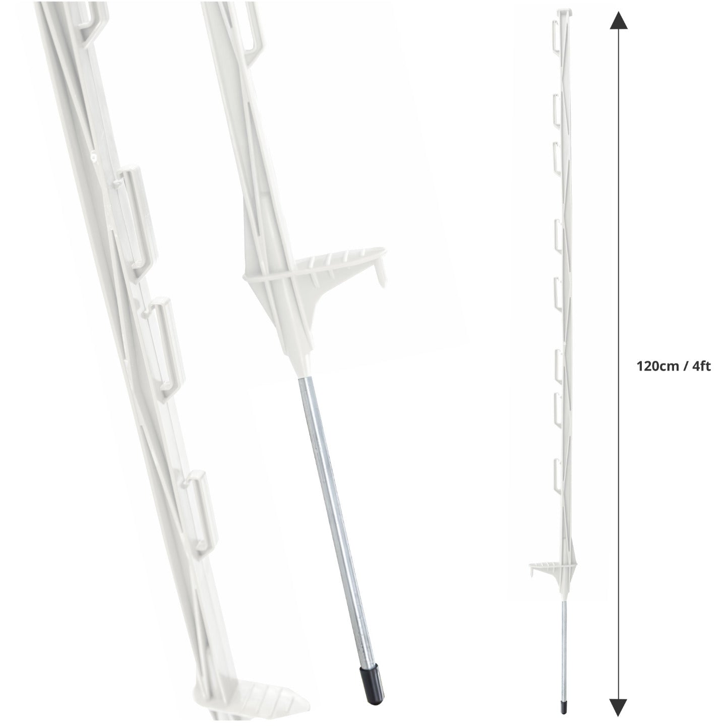 White Plastic Posts for Electric and Temporary Fencing