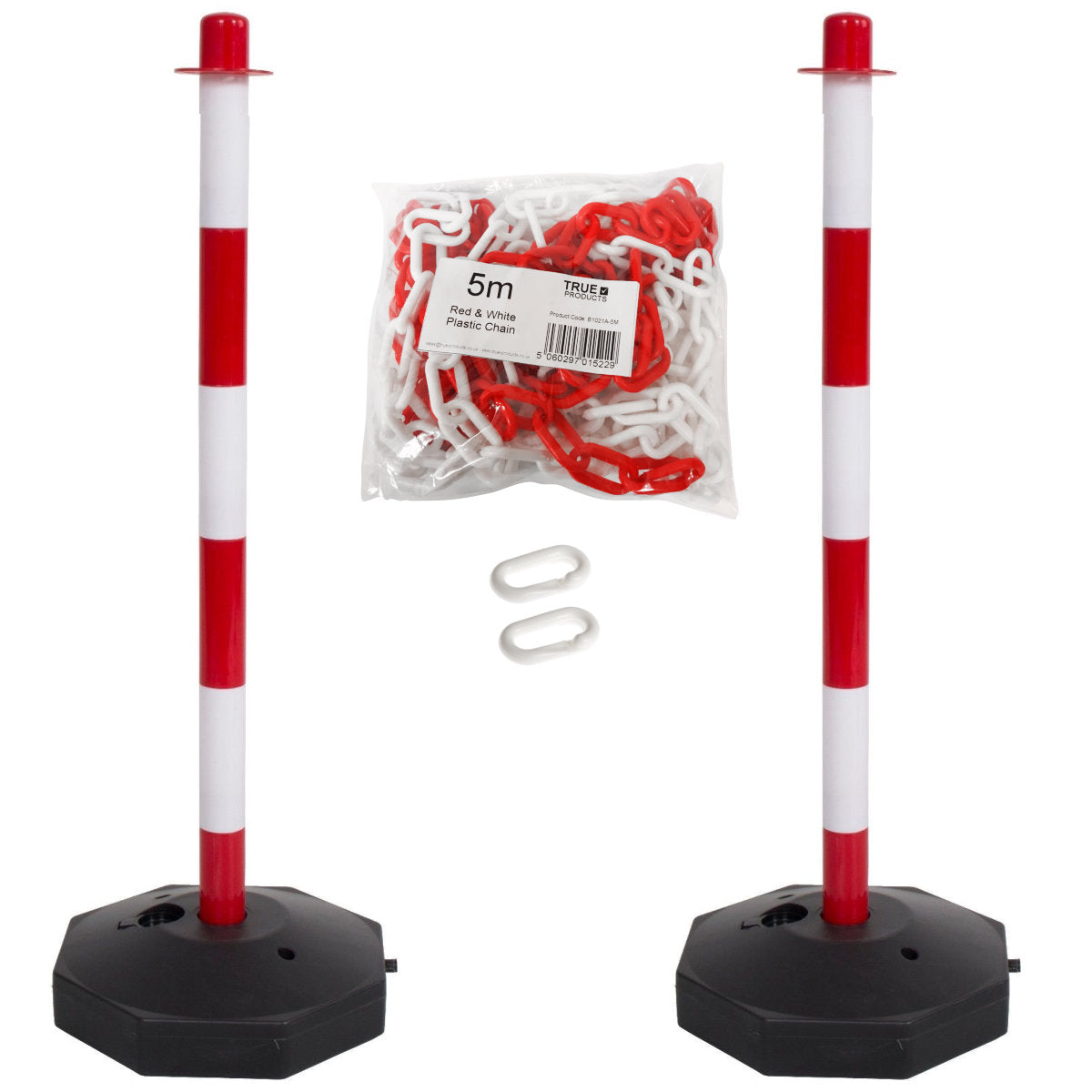 2 Support Posts & Plastic Chain Barrier Set