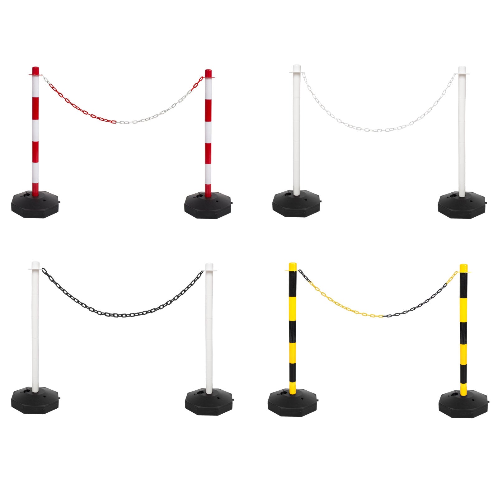 2 Support Posts & Plastic Chain Barrier Set