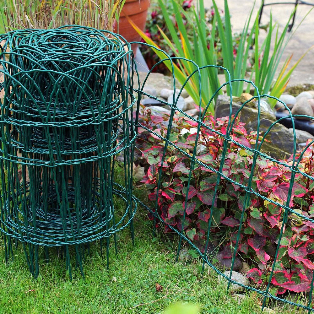 Garden Border Fence Green PVC Coated