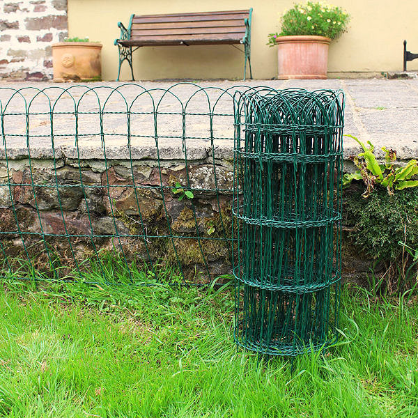 Garden Border Fence Green PVC Coated