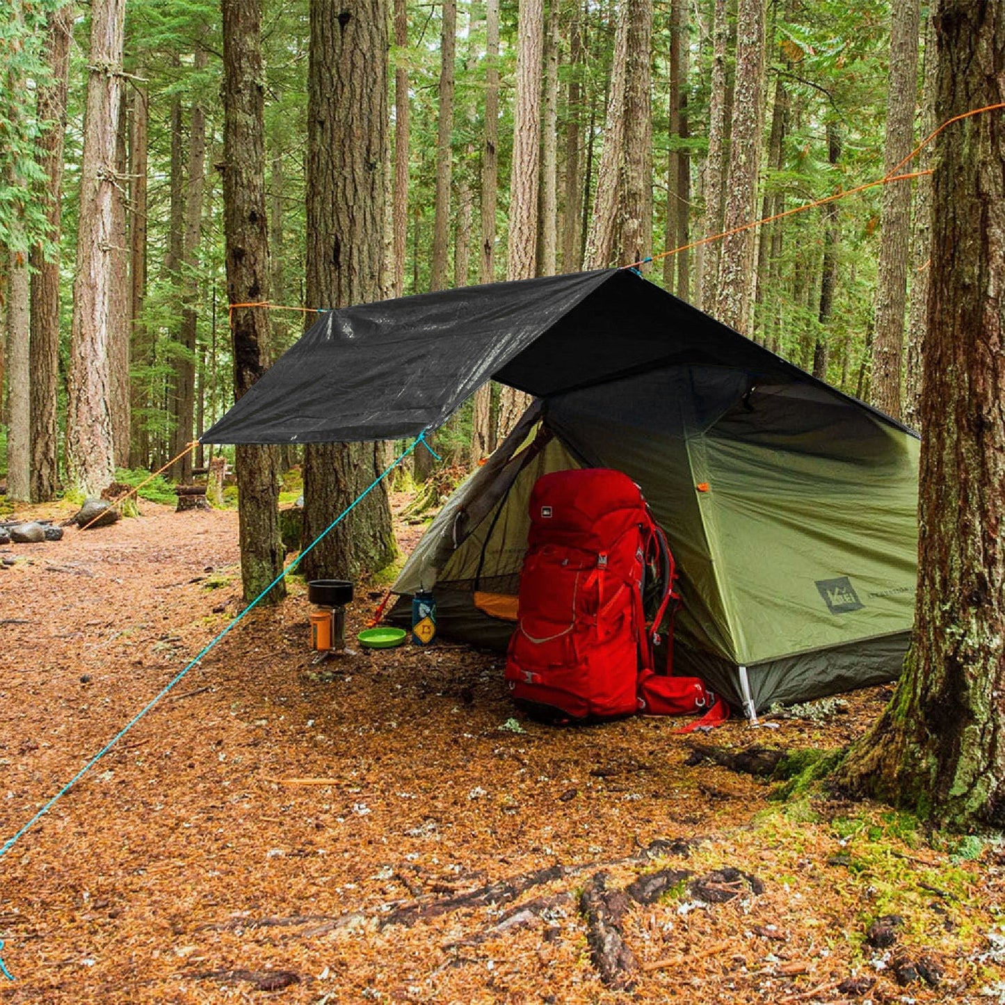 Waterproof Black Tarpaulin for Camping