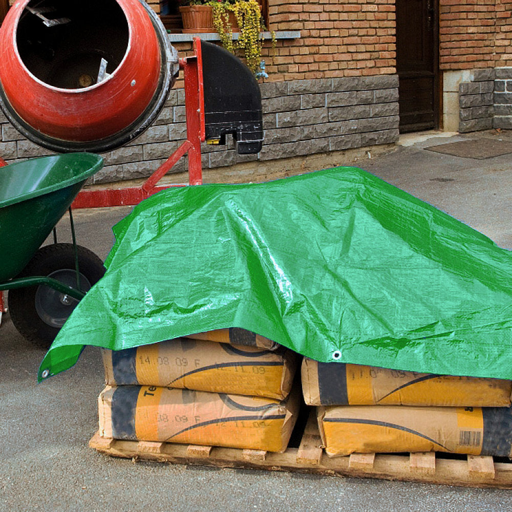 Waterproof Green Tarpaulin Covering Cement