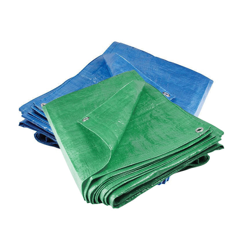 Waterproof Tarpaulin Groundsheet - Blue or Green