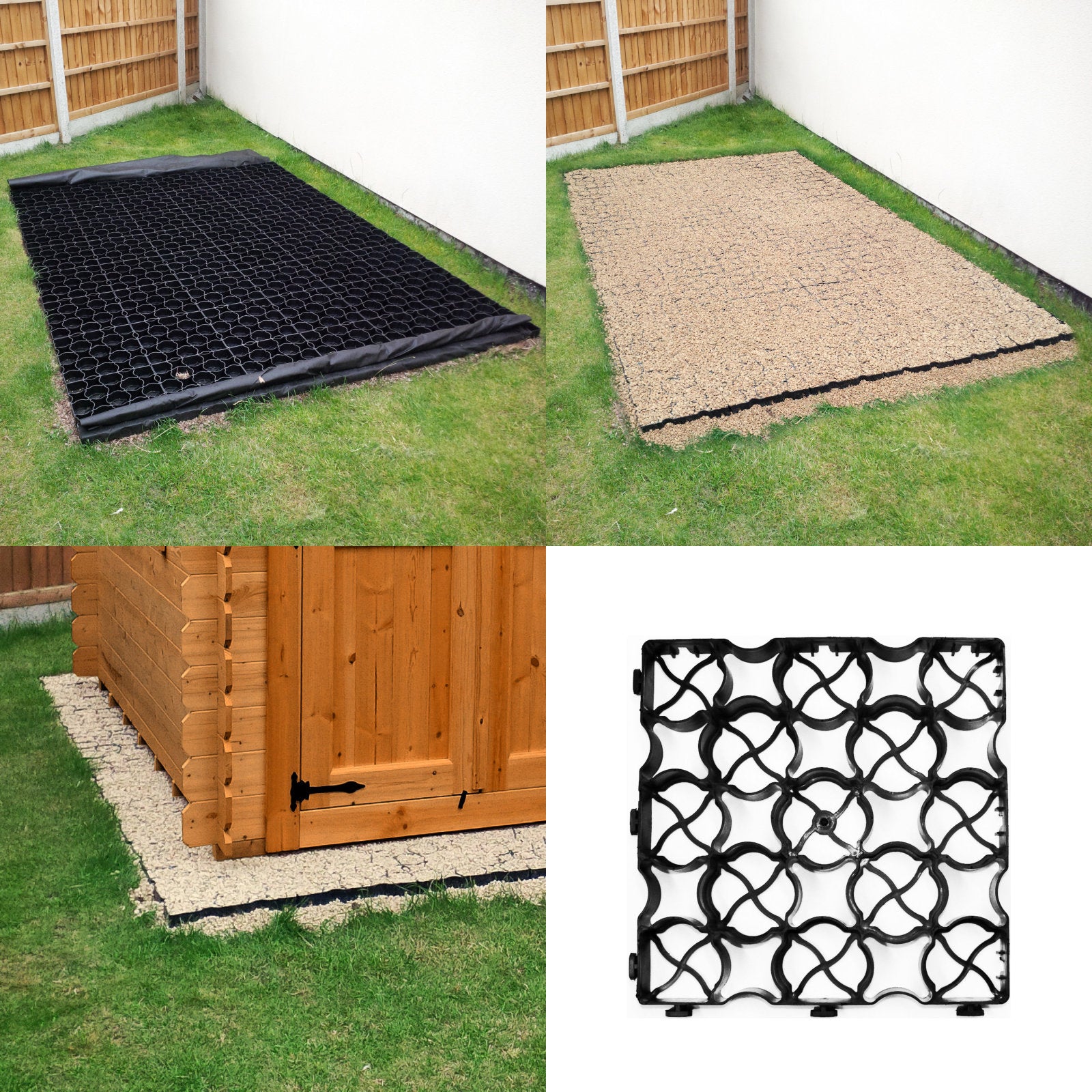 Shed Base Kit - TruePave Grids 330mm & Weed Fabric